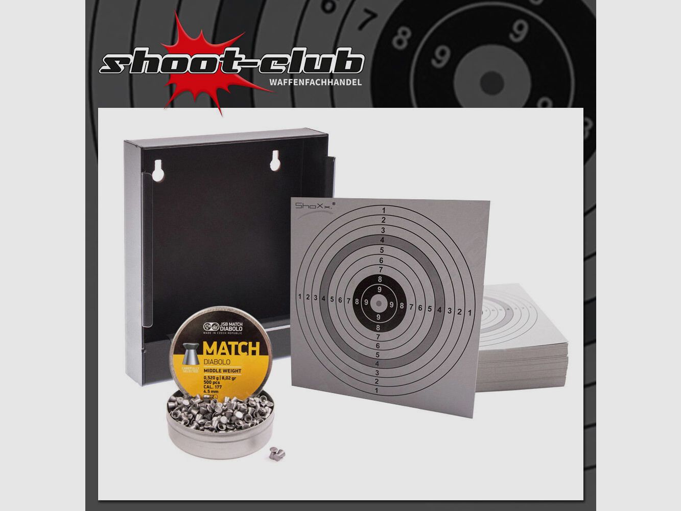 xxx Set: Trappola per proiettili + 120 bersagli + JSB Match