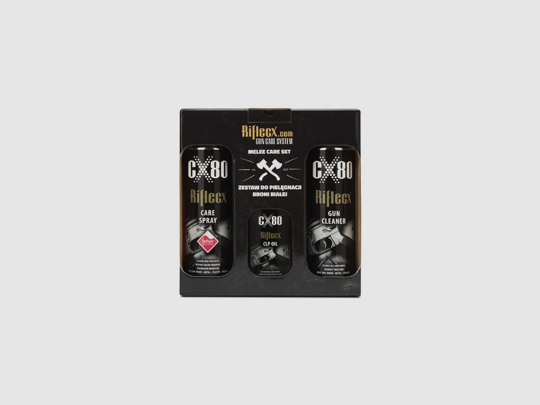 Reinigungsset Riflecx für Waffen, Set aus 3 Produkten