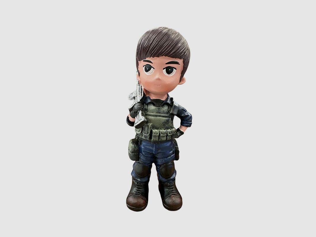 STATUETTA SOLDATO AMERICAN CORPS SOLDIER BLUE 16CM, immagine 1 di 2