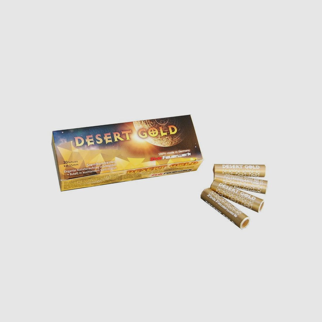 Zink Feuerwerk DESERT GOLD Sternbombetten 20 Stk. 15 mm