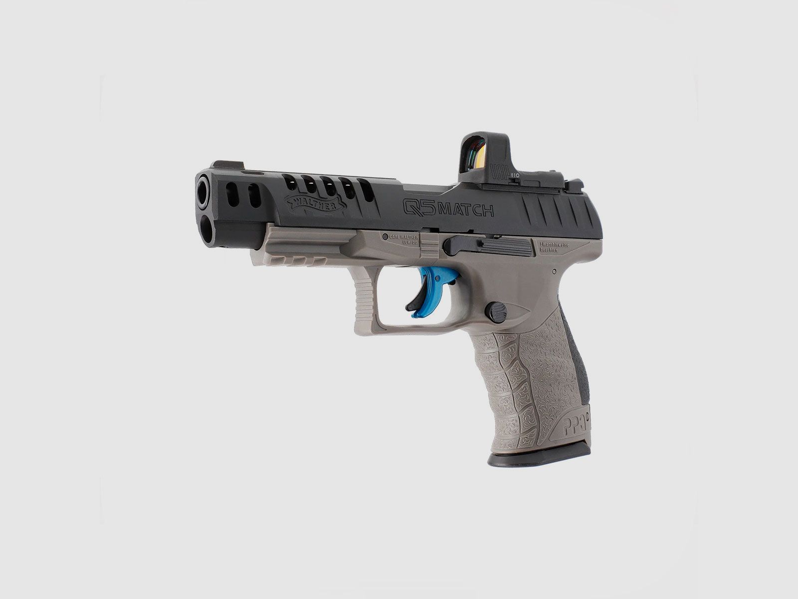 CO2 PISTOL – UMAREX – WALTHER Q5 MATCH COMBO 5″ Set 4.5 mm (.177) Pellet, CO₂, < 3.0 J, Tungsten Gray, image 2 of 7