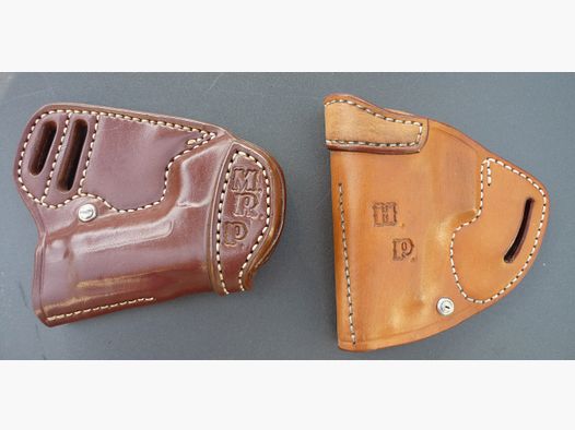 HKDesign Holster Art. Nr. 035 "Secret Service" Holster für Beretta 92 F ( Back up ) und SIG 226  mit eingenähten Lederkornschienen