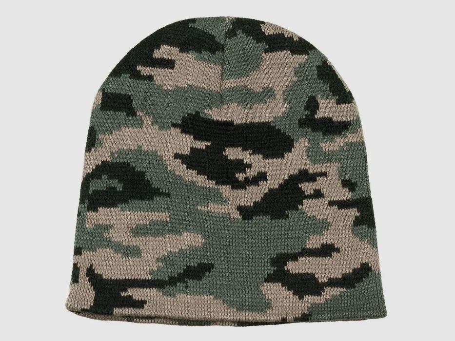 Czapka dzianinowa, "Beanie", leśna, drobno dziana