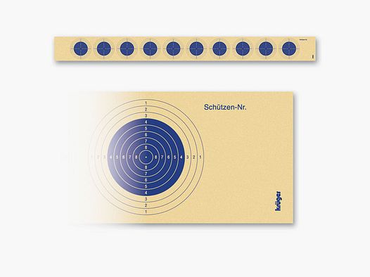 Krüger-Schießscheiben LG-Bänder schmal 10er blau m.Nr. Schießscheiben