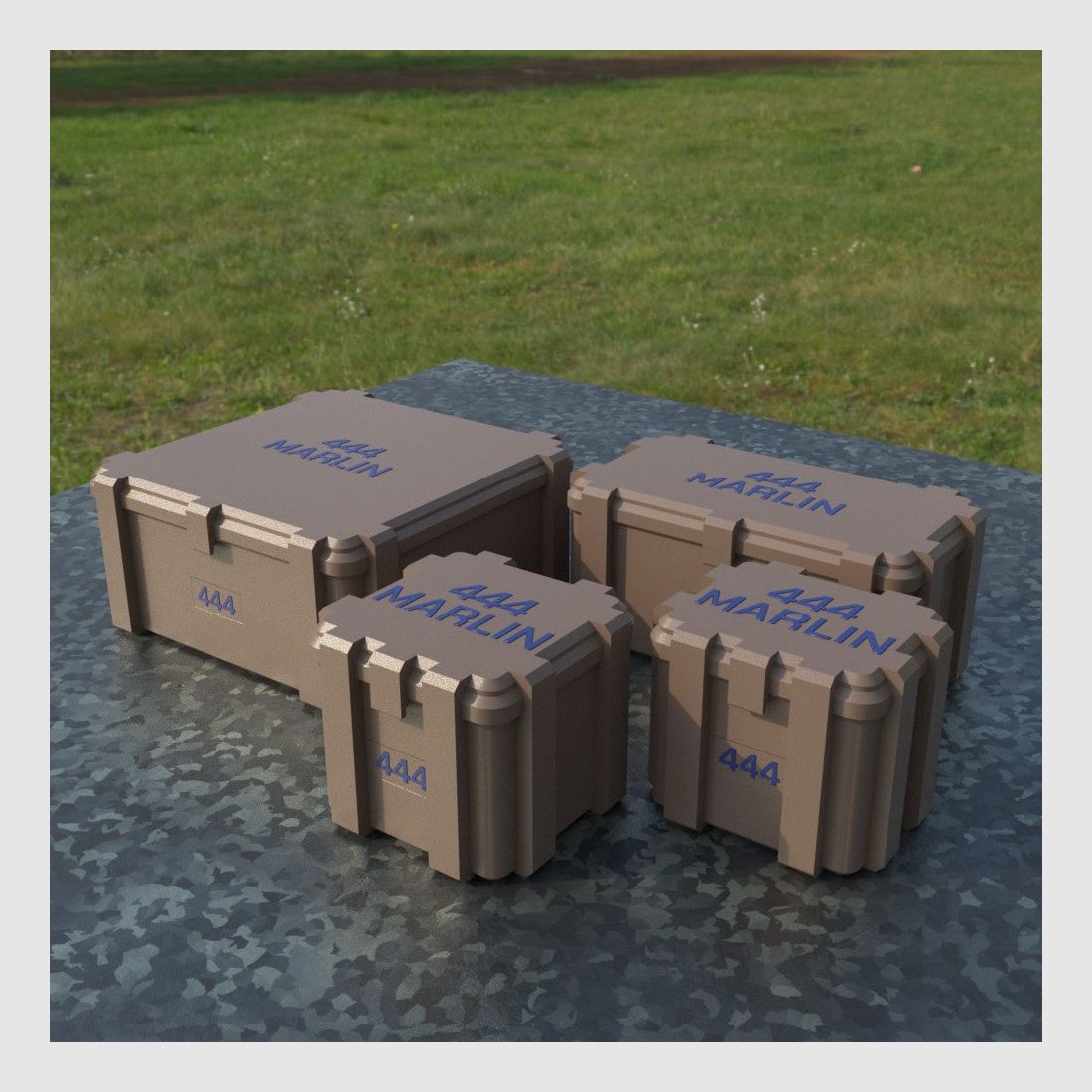 Filamelt Munitionsbox / Ammo Box .444 Marlin – Patronenbox ‘Klappdeckel’ – 20 / 25 / 50 / 100 Runden