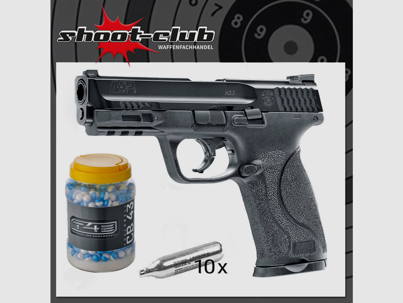 M&P9 2.0 T4E RAM Co2 Pistole .43 - Set mit 500 Chalkballs - SMITH & WESSON