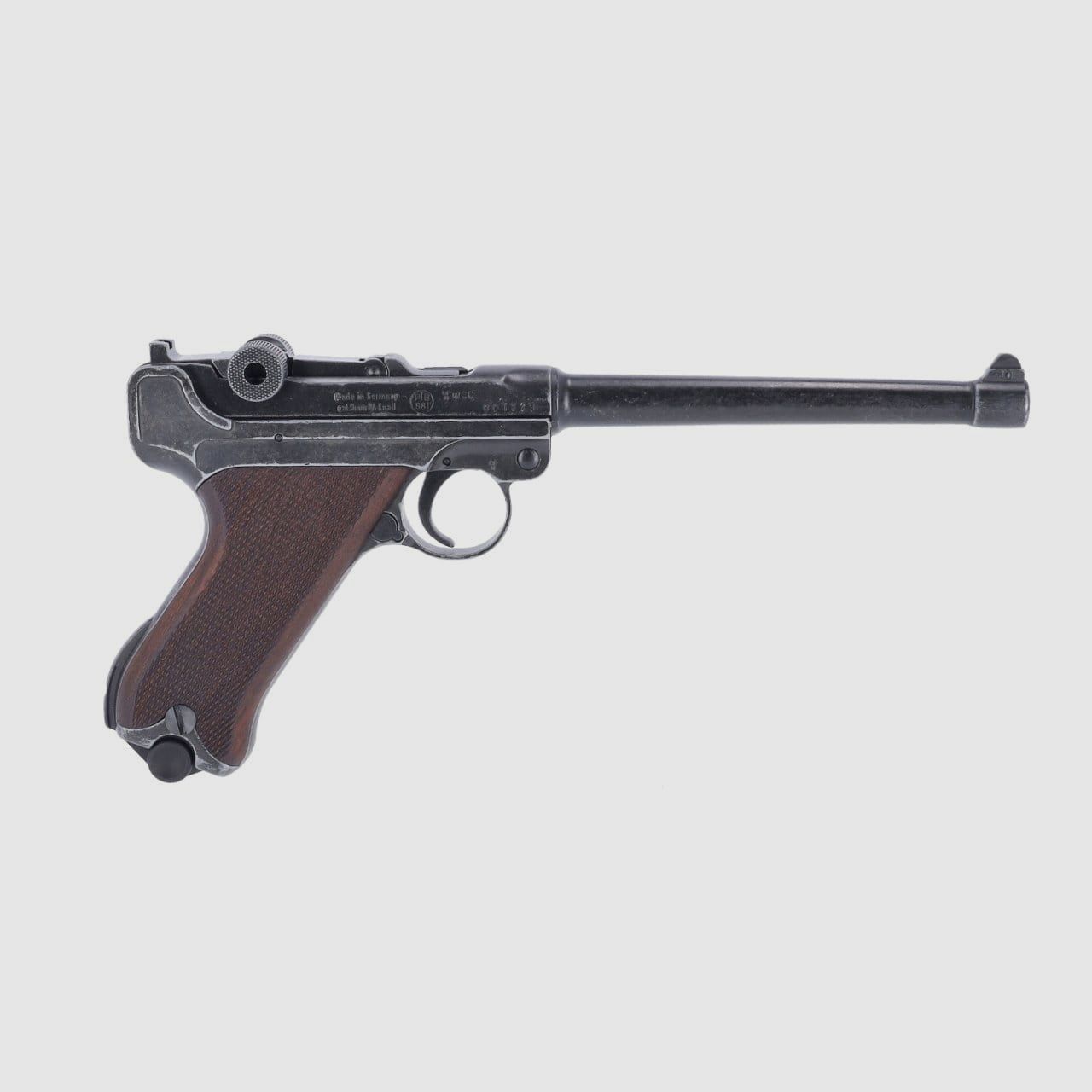 ME-Sportwaffen ME Mod. P 04 Kal. 9 mm P.A.K antik-look Holzgriff Schreckschuss Pistole, Bild 2 von 4