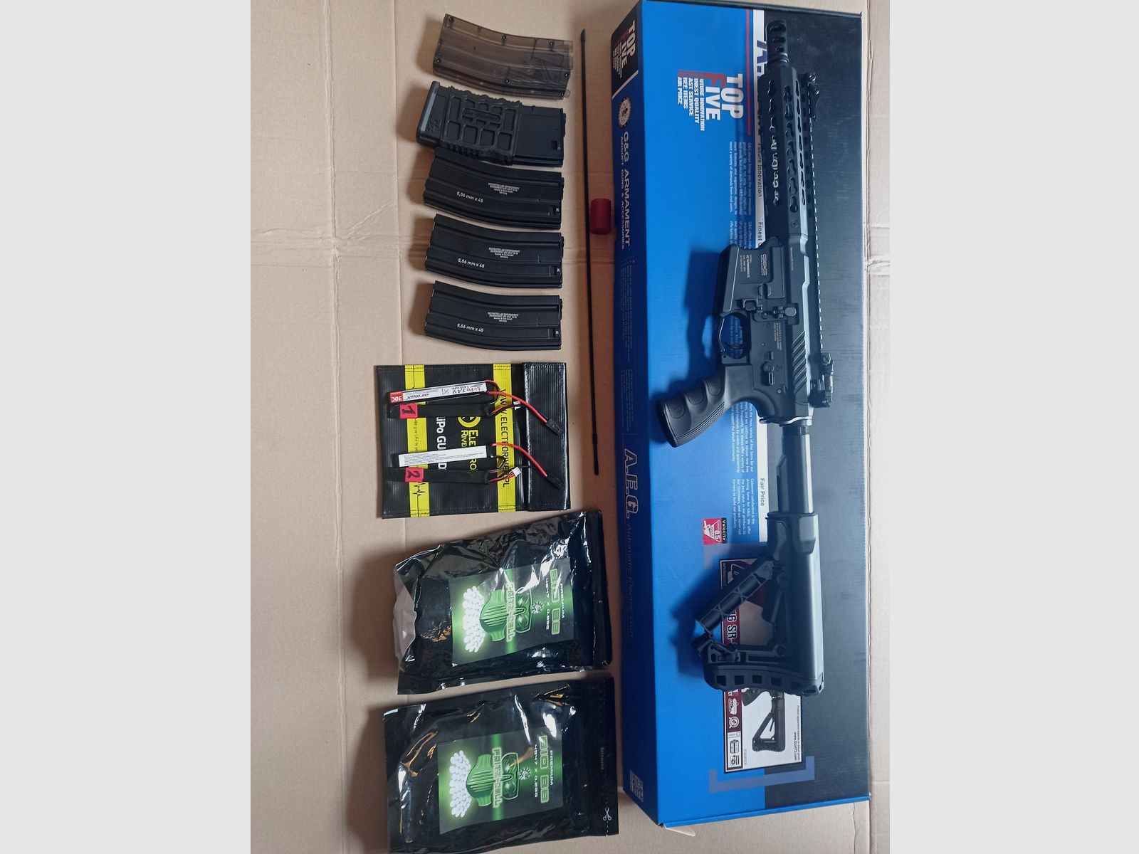 Airsoft Gewehr G&G GC16 SR CQB 0,5J mit Zubehör