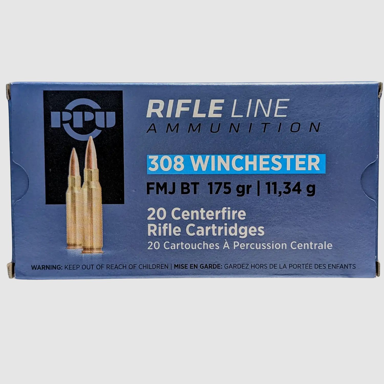 PPU calibre .308Win FMJ BT 175gr 20 disparos