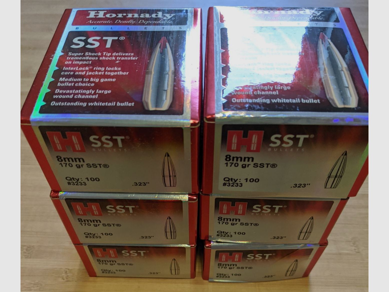 100x Hornady SST 170gr 8mm (.323)