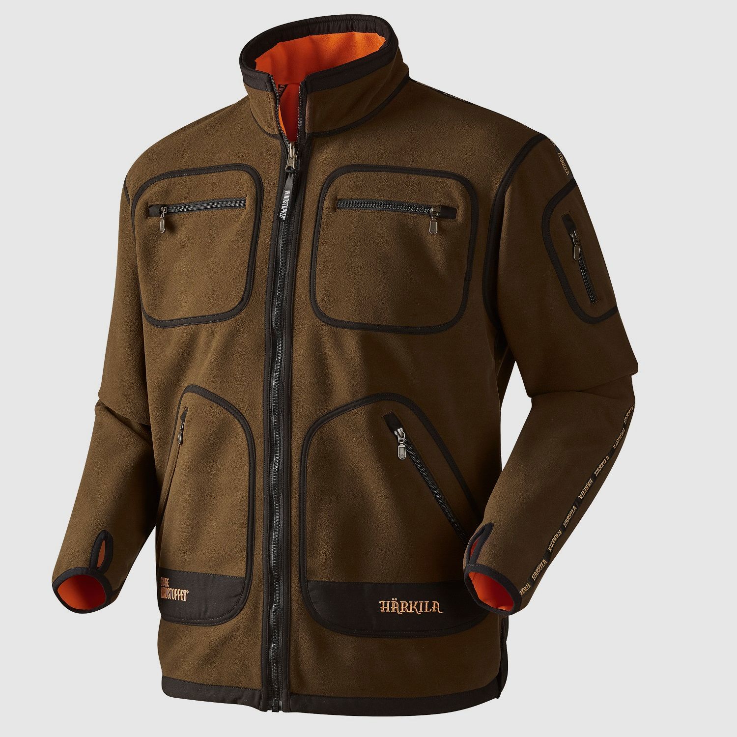 Härkila Kamko Fleece Jacke Hunting Green/Orange Blaze