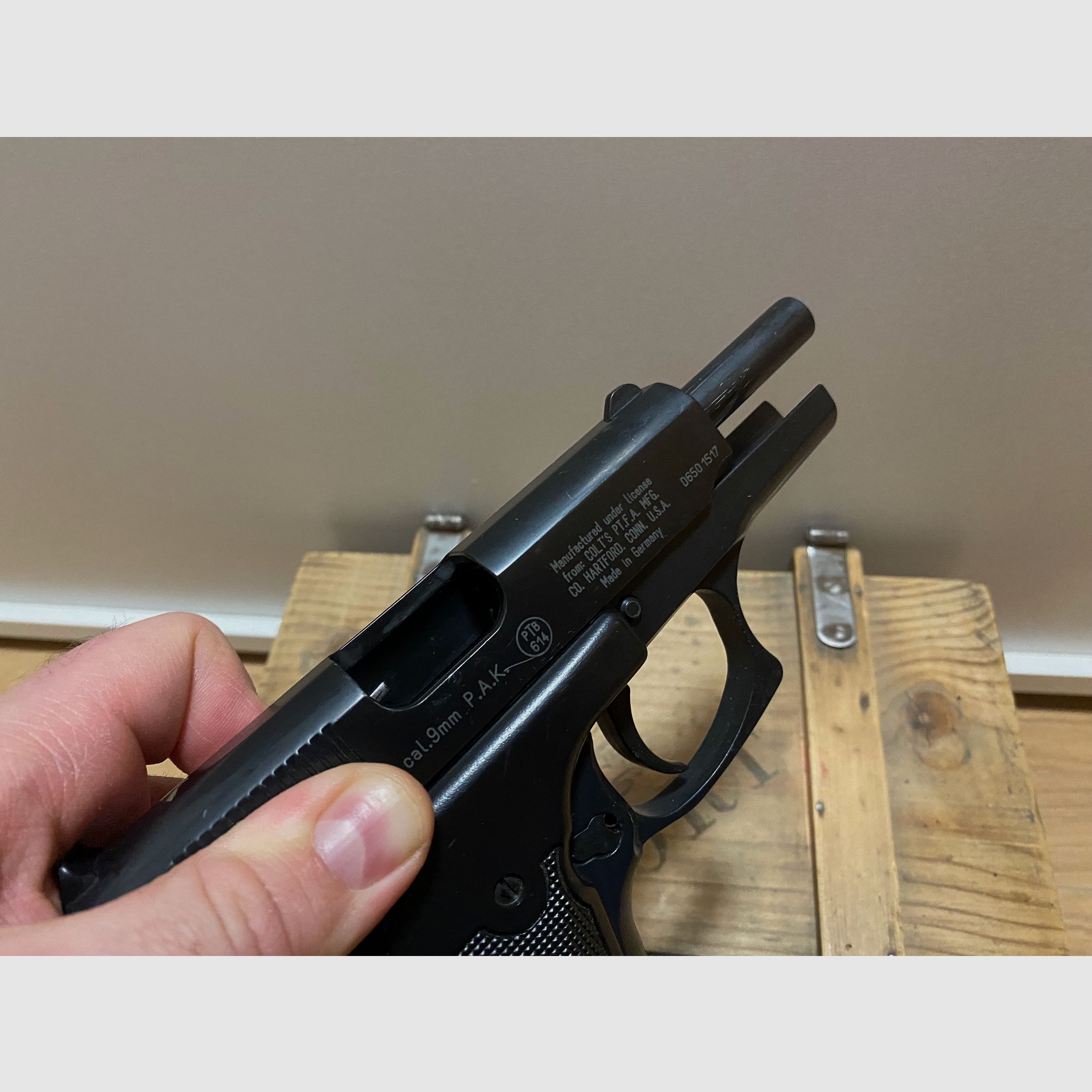 Colt Double Eagle 9mm P.A.K. blank firing