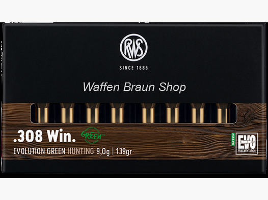 RWS .308 Win EVO VERDE 9,0g/136gr 20 piezas