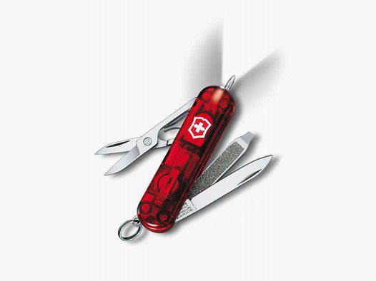 Victorinox klein zakmes Signature Lite rood transparant LED
