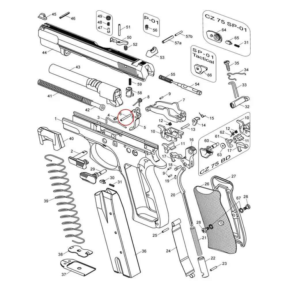 Pin blokujący spust Eemann Tech CZ Shadow 1/2, 75, zdjęcie 3 z 4