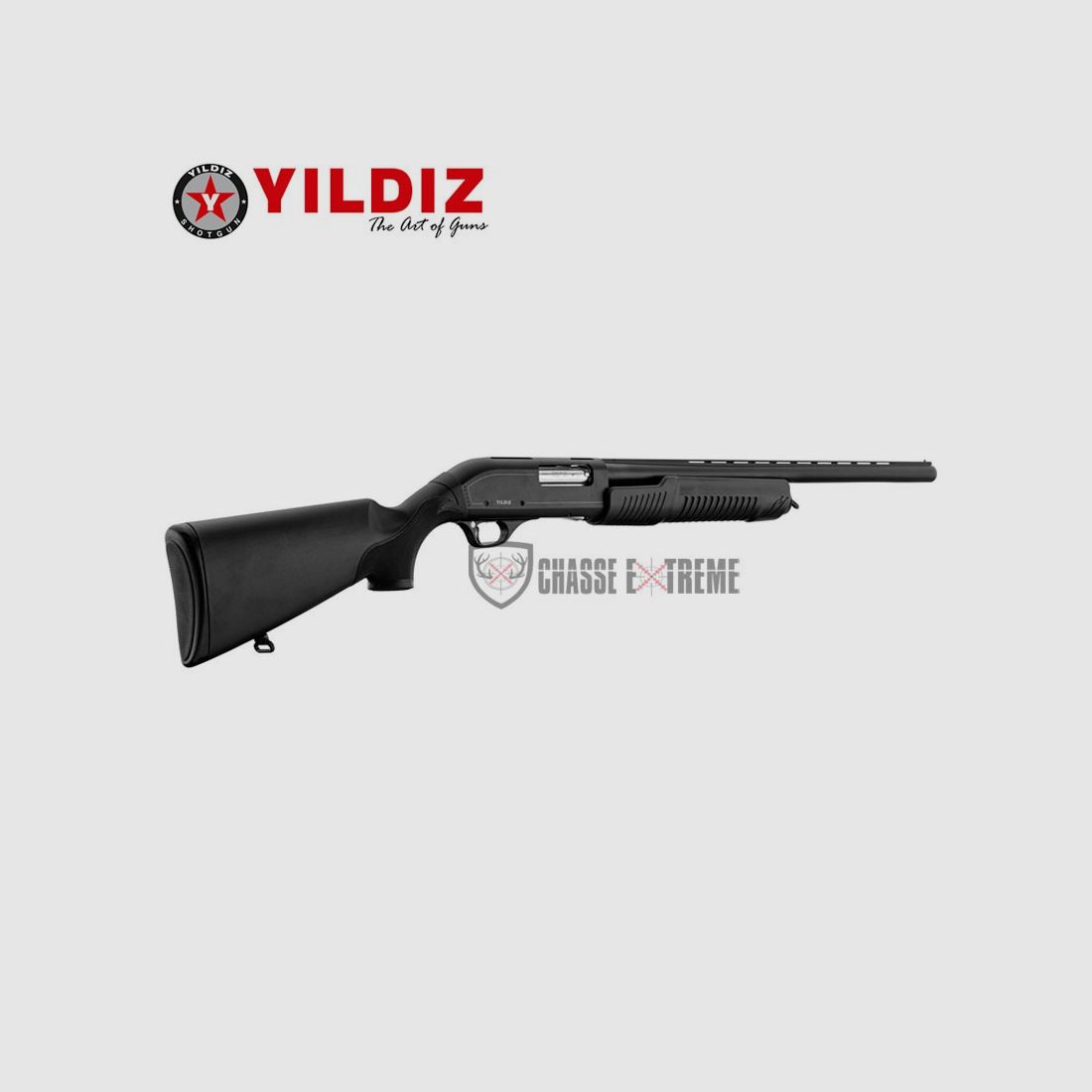 Pompgeweer YILDIZ S61 Kunststof 61cm Kal. 12/76 Zwart, afbeelding 2 van 5
