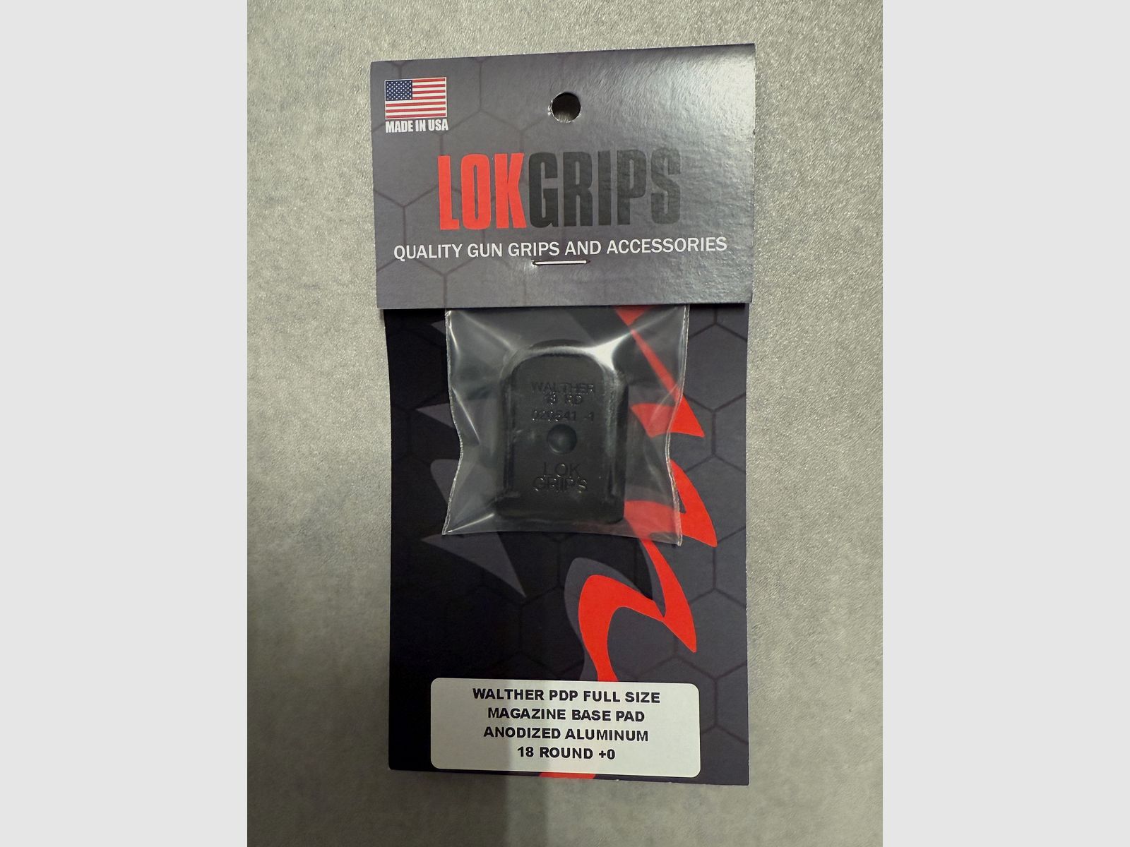 NEW 6x Lok Grips Magazine Base made of aluminum for Walther PDP Full Size Magazine