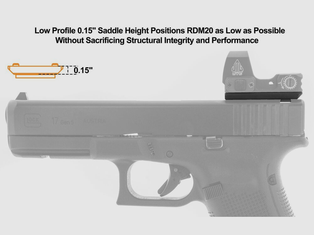 UTG Leapers Super Slim RDM20 Mount für Glock (Kimme)- schwarz