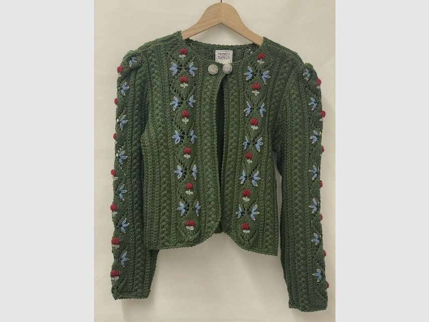 Michaela Buerger Johanna Handknitted Merino Wool Cardigan — Hunter Green