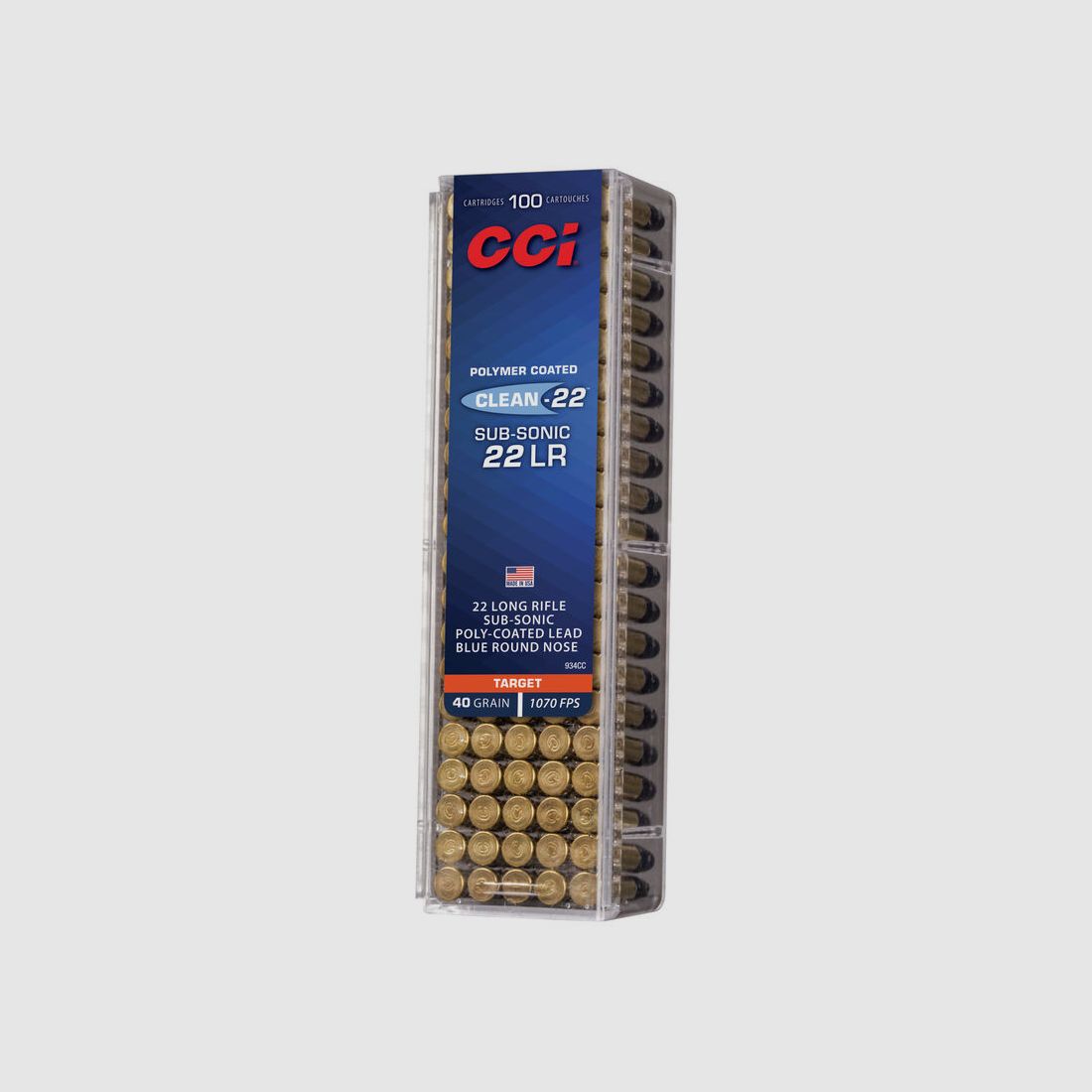 CCI Clean-22 Sub-Sonic .22 LR 40GR LRN 100 Patronen