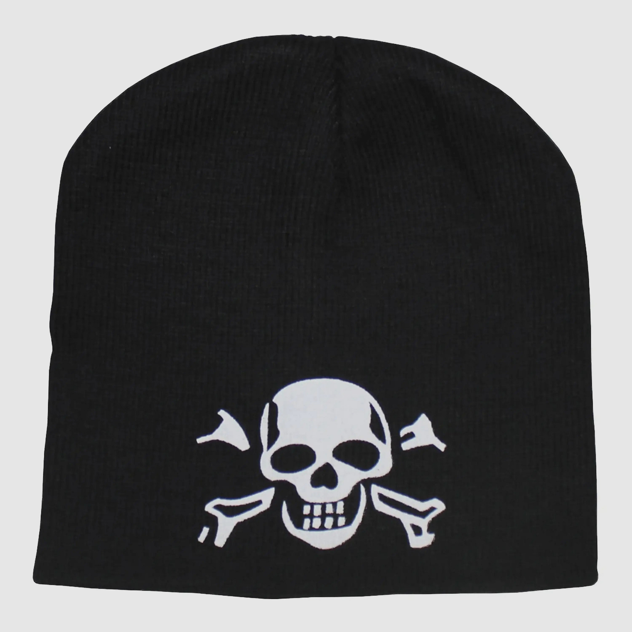 MFH MFH Strickmütze Beanie mit Totenkopf schwarz