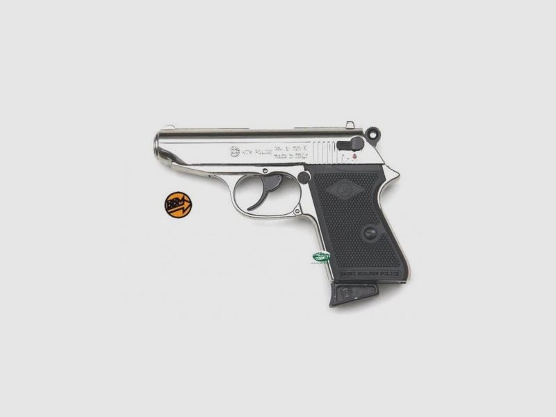 BRUNI Pistola a salve NEW POLICE NICKEL 8 mm