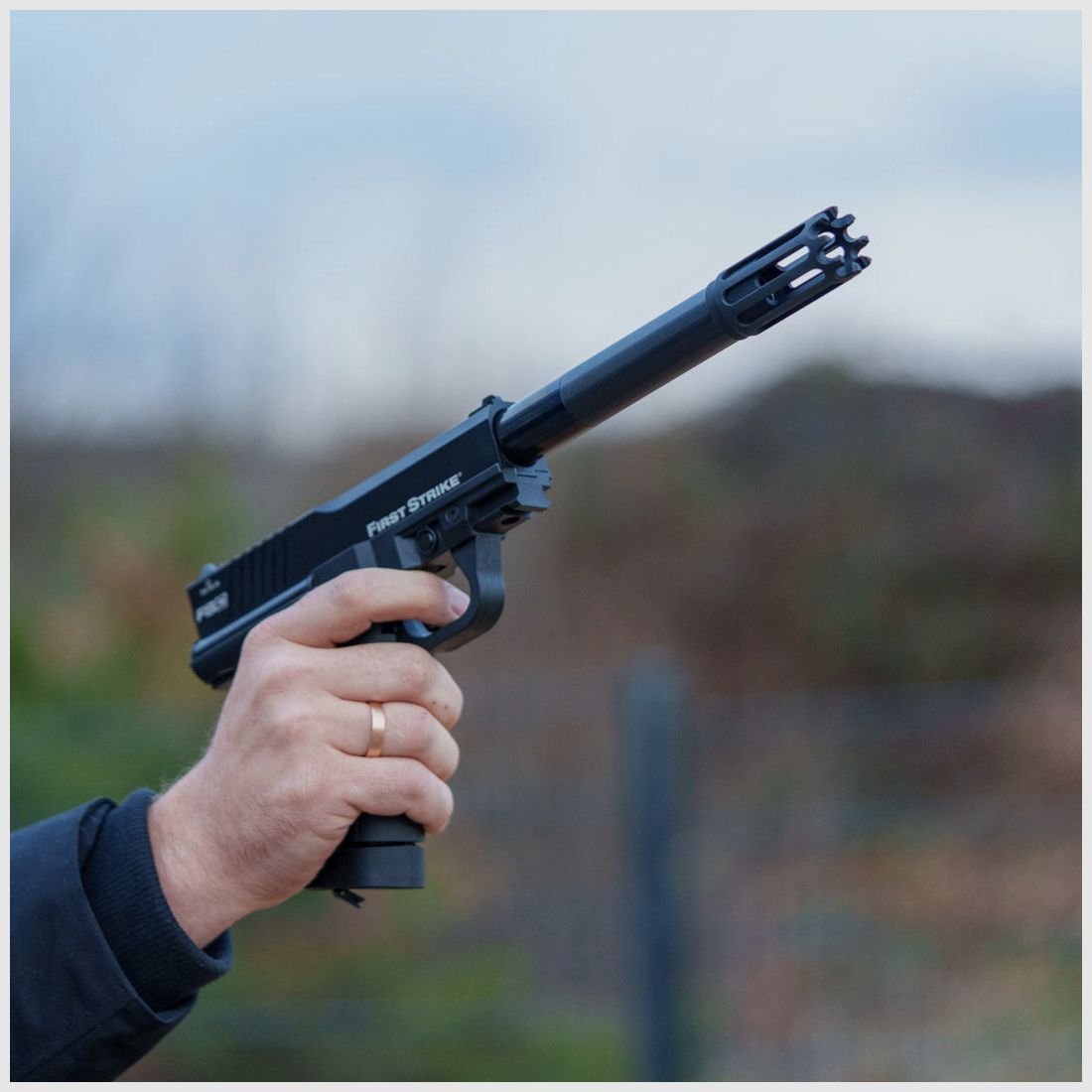 TUNING BARREL FSC PISTOL | ALU + MUZZLE BRAKE | BLACK | 22x1,5mm | FSC Pistol | Valken Milsig M17 | HDX68 | DIAMETER.684