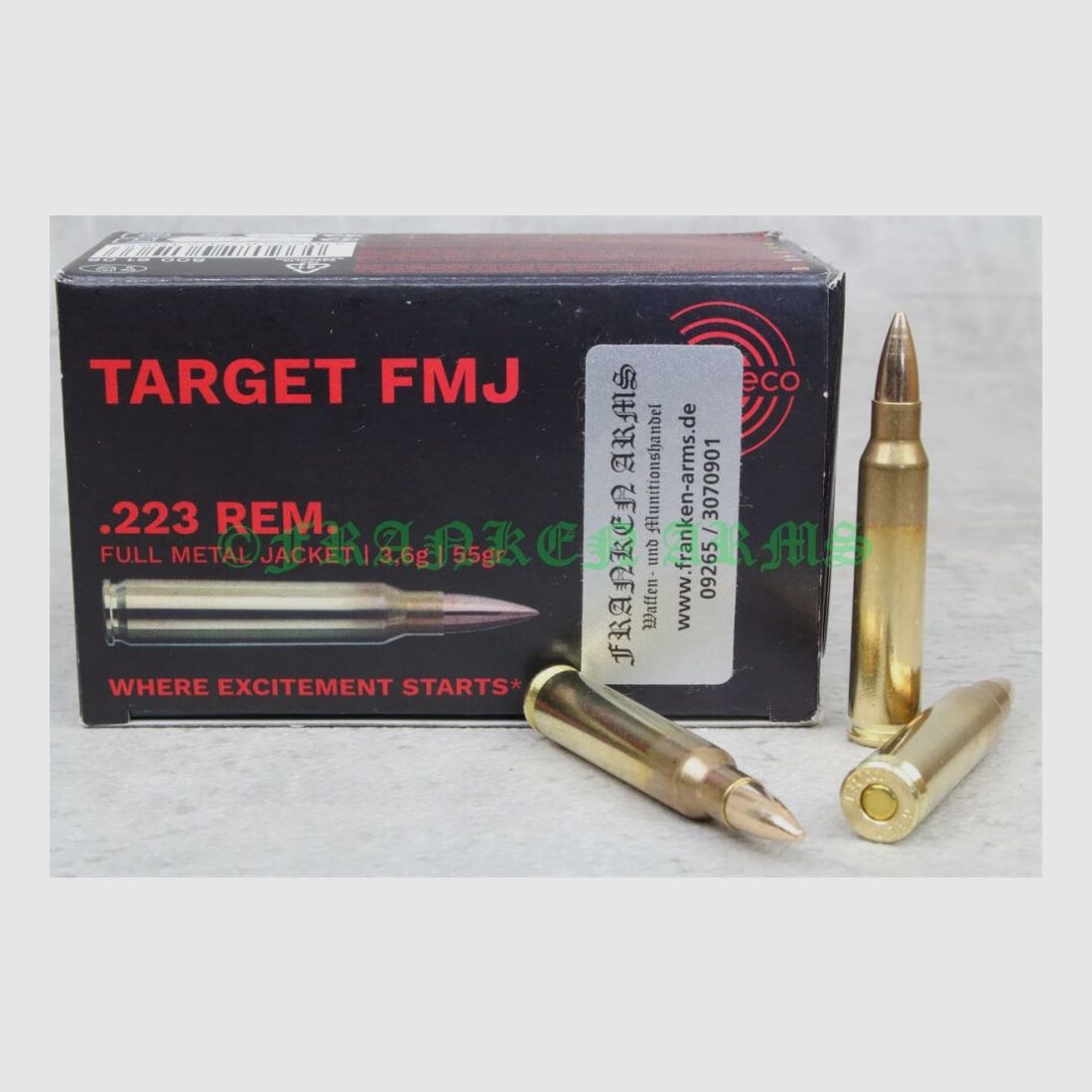 GECO Target FMJ .223 Rem. 55gr. 3,6g 50 Stück Staffelpreise