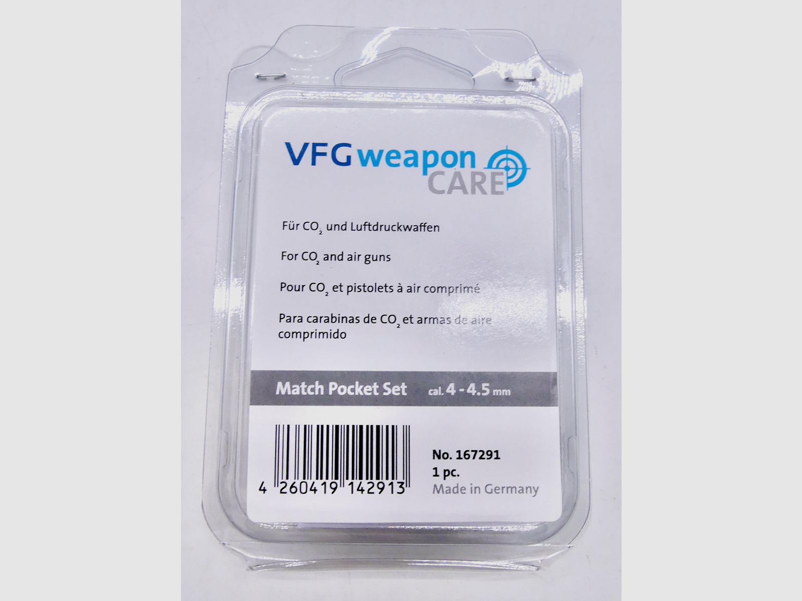 VFG 167291 cal. 4-4.5mm Waffenpflege Match Pocket Set inkl. kunststoffummanteltes Stahlseil Griffsch