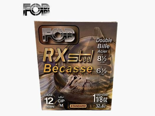 10 Patronen FOB Rx Steel Houtsnip 32 gr Kal 12 6.5 + 8.5