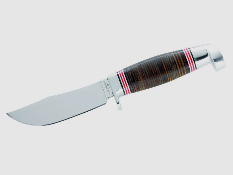 Herbertz Jugendmesser, Lederscheiben-Griff Messer mit Lederscheide