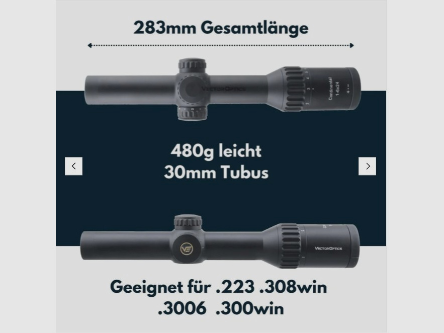 Vector Optics SCOC-23 Continental Zielfernrohr 1-6x24SFP - Montage für 21mm Picatinny/Weaver