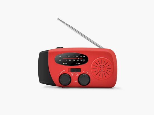 Kurbelradio FM/AM mit Powerbank und Solaraufladung