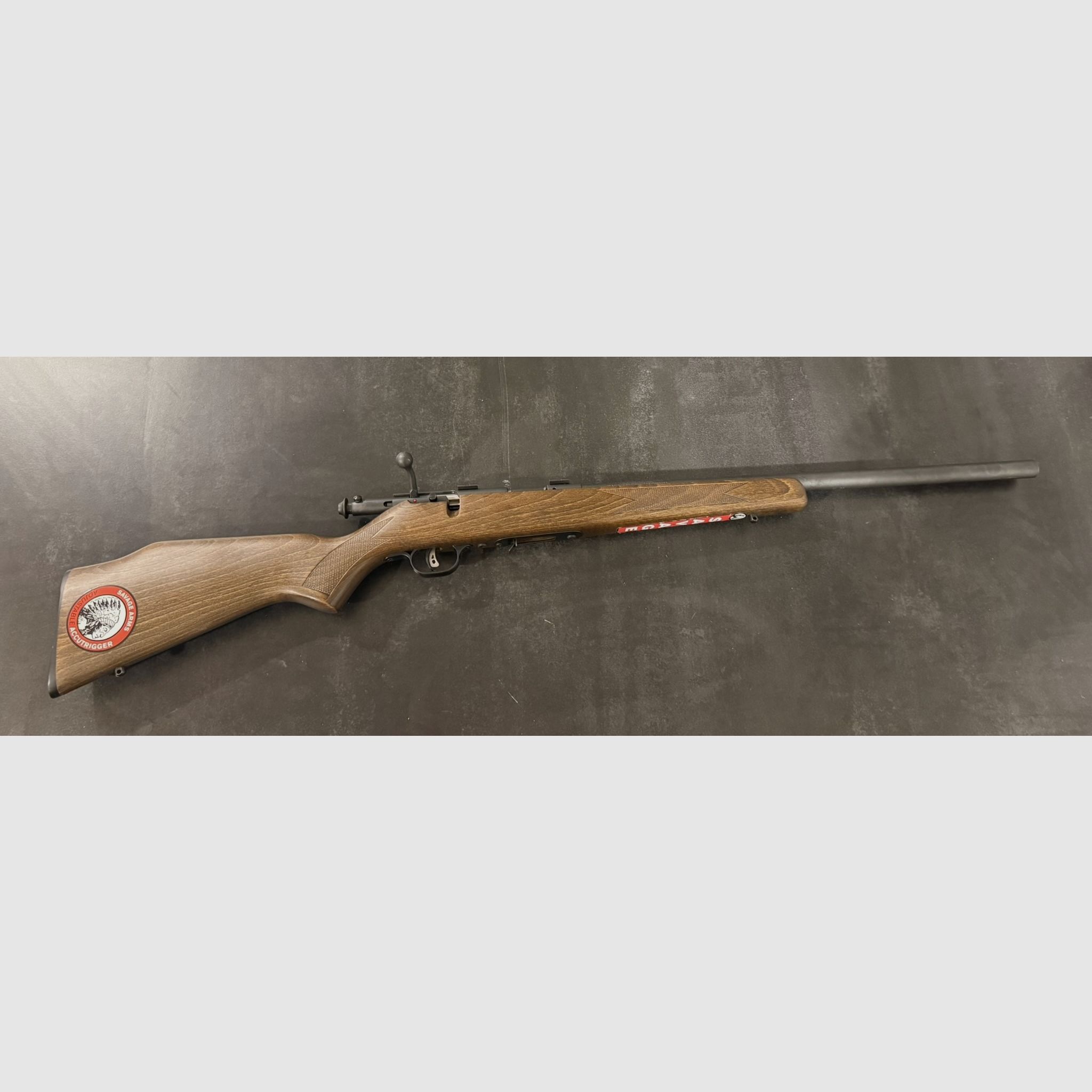 Savage herhalingsgeweer .17 HMR met houten kolf