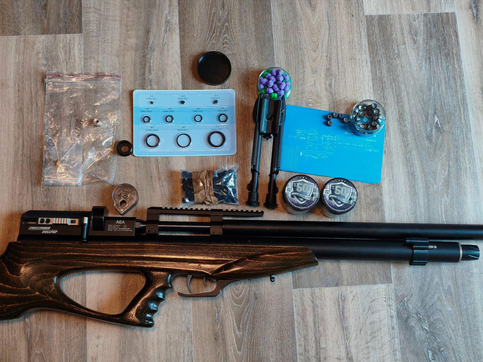 AEA Challenger Bullpup PCP Luftgewehr Set Top cal. 50 12,7 mm 600 j export 