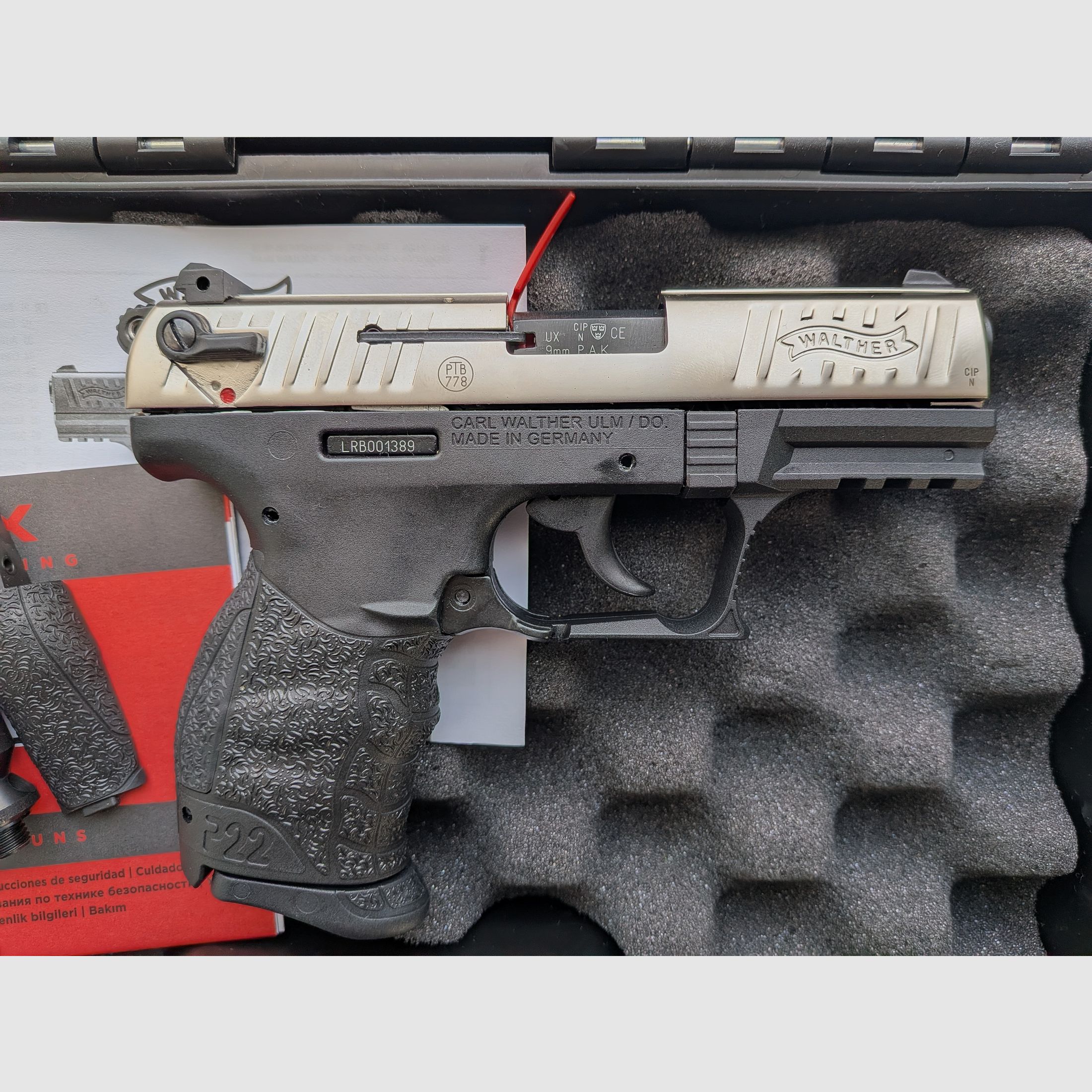 Walther P22Q Nickel 9mm P.A.K. - NEW - P 22 Q blank firing pistol