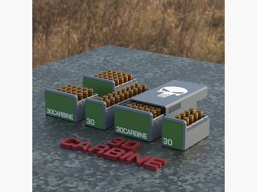 Filamelt Munitionsbox / Ammo Box .30 Carbine – Patronenbox ‘Schiebedeckel’ – 10 / 20 / 25 / 50 Runden