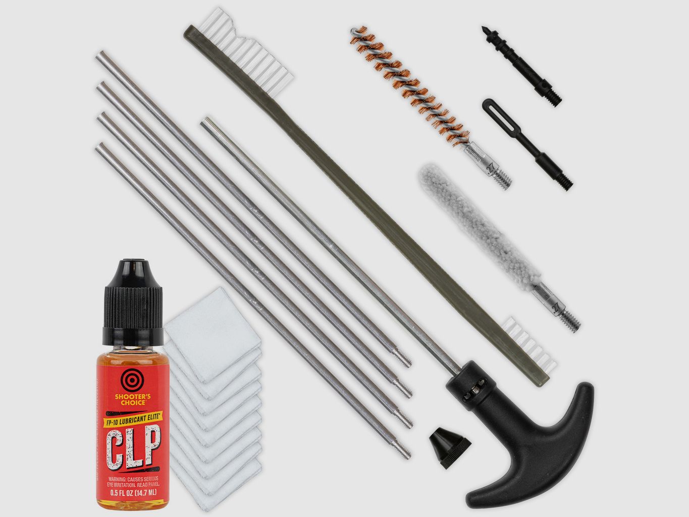 Kit de nettoyage d'armes Shooter's Choice .270 / 6,8 mm – 8-32 incluant FP-10 Lubricant Elite CLP (SHF-SRK-270)