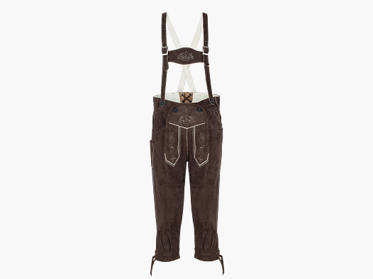 Children's leather shorts knee-length calf in dark brown