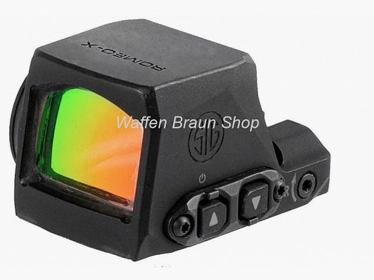 Celownik refleksyjny Sig Sauer Romeo-x, otwarty, kompaktowy rozmiar, czerwona kropka 3 MOA, czarny