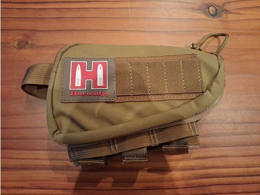 Hornady rifle stock pouch gun cheek piece khaki / tan right like new