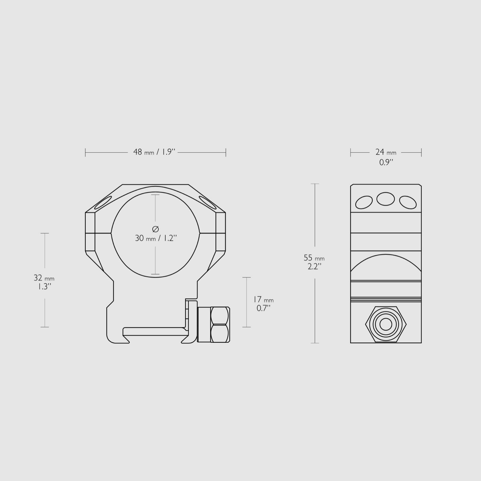 Hawke 24117 Taktische Ringmontage 30 mm Weaver Hoch