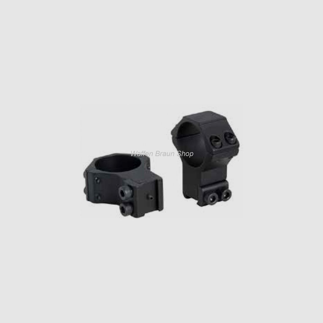 Bauer Ringmontage für Weaverprofil, Schwarz matt, 30mm, Hoch