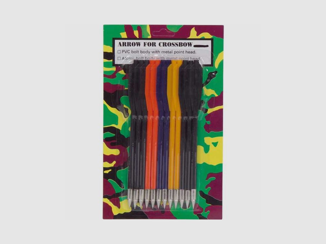 Crossbow replacement bolts with metal tip 6.5 inches, pack of 12