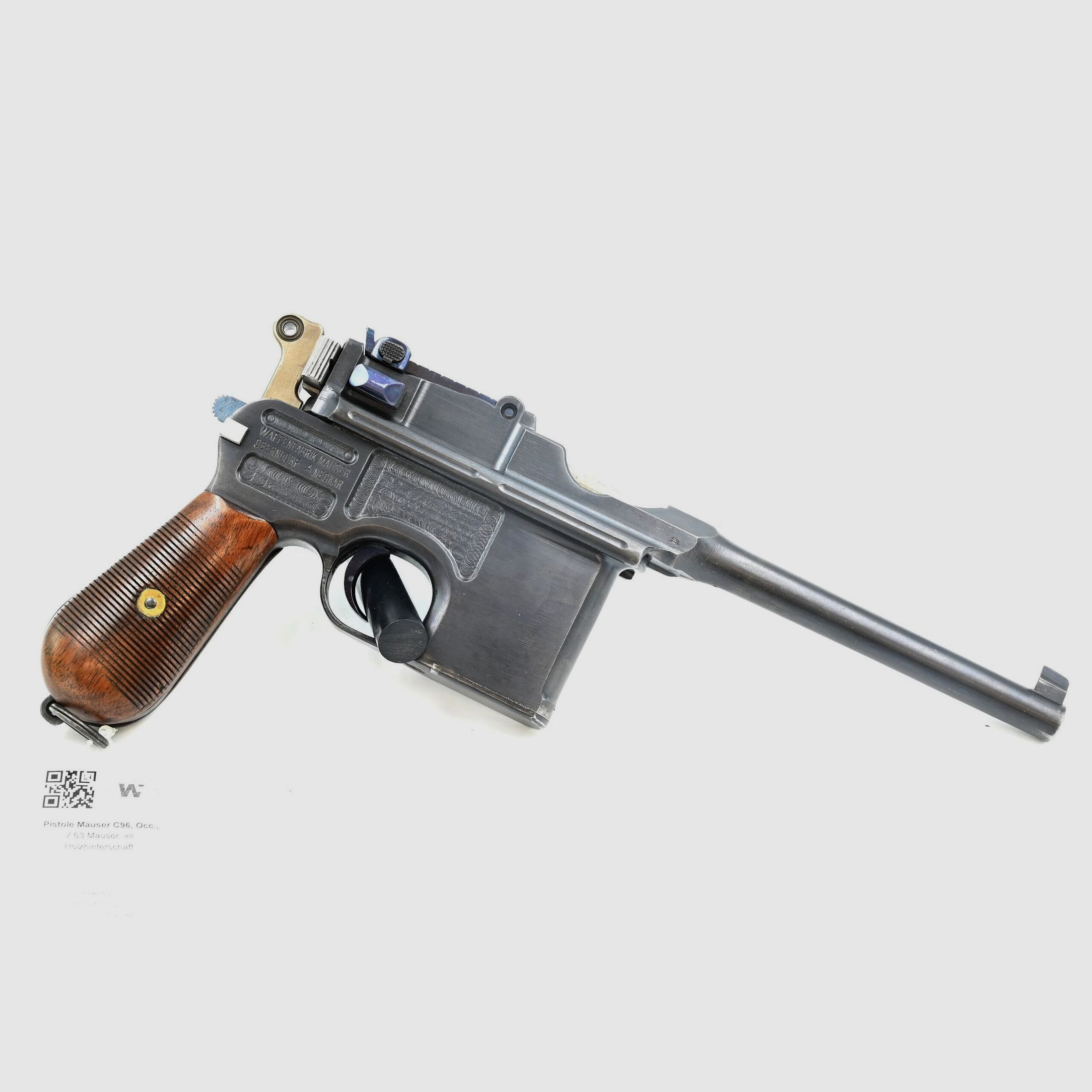 Pistole Mauser C96, Occ., 7.63 Mauser, im Holzhinterschaft, Bild 3 von 3