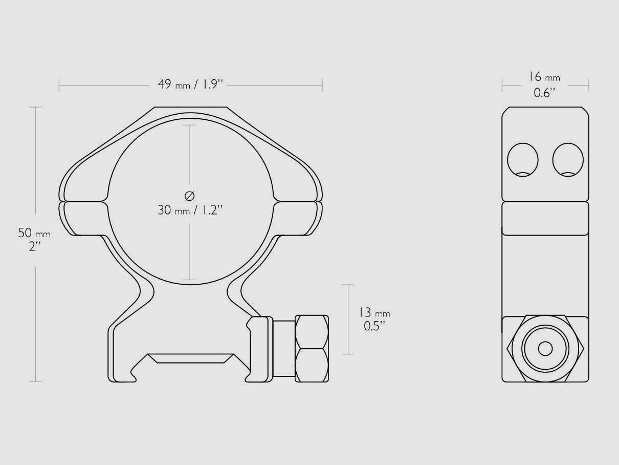 HAWKE 23007 30mm precyzyjne stalowe montażowe pierścienie wysokie do szyny Weaver Picatinny