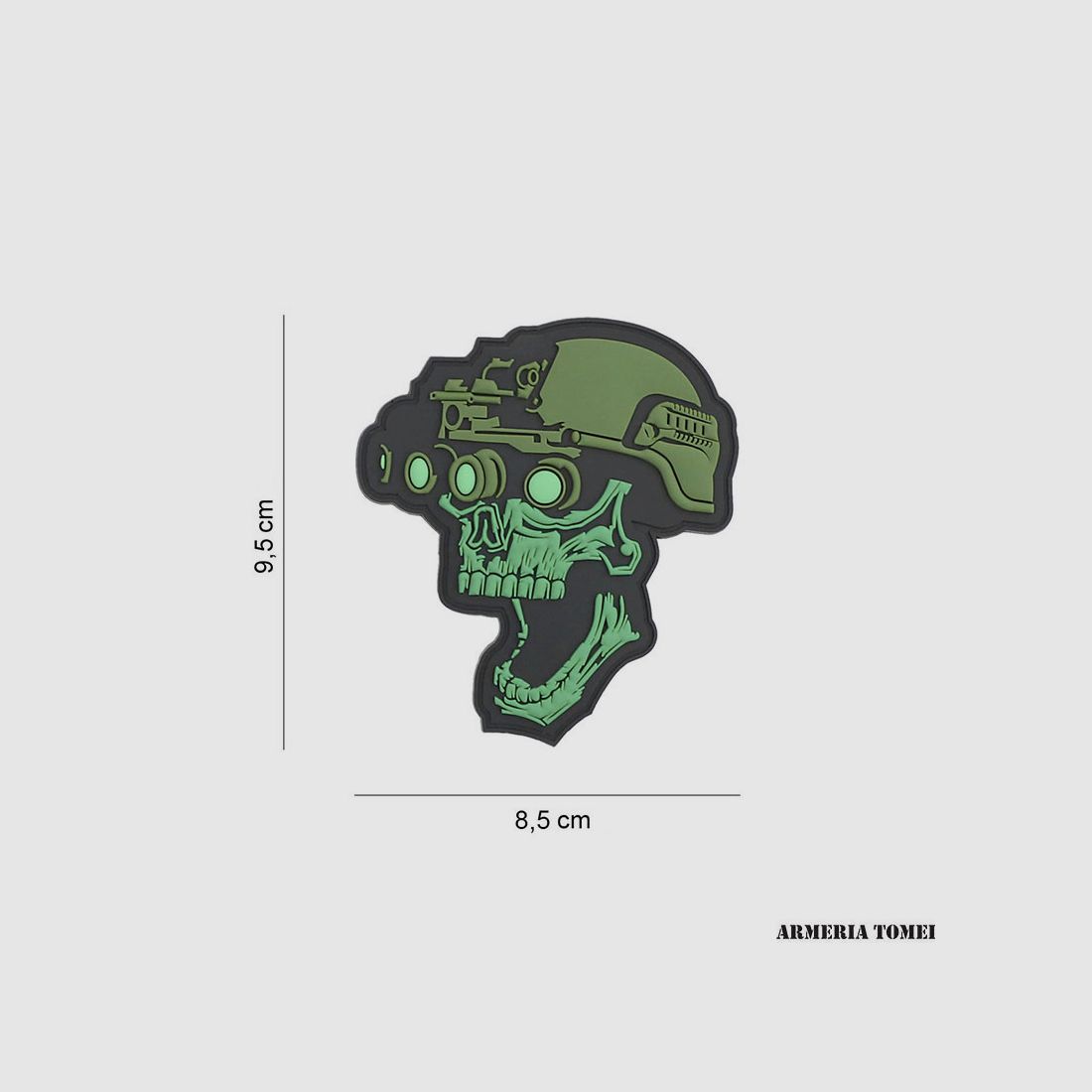 PATCH – 3D PVC NIGHT VISION SKULL VERDE #19043