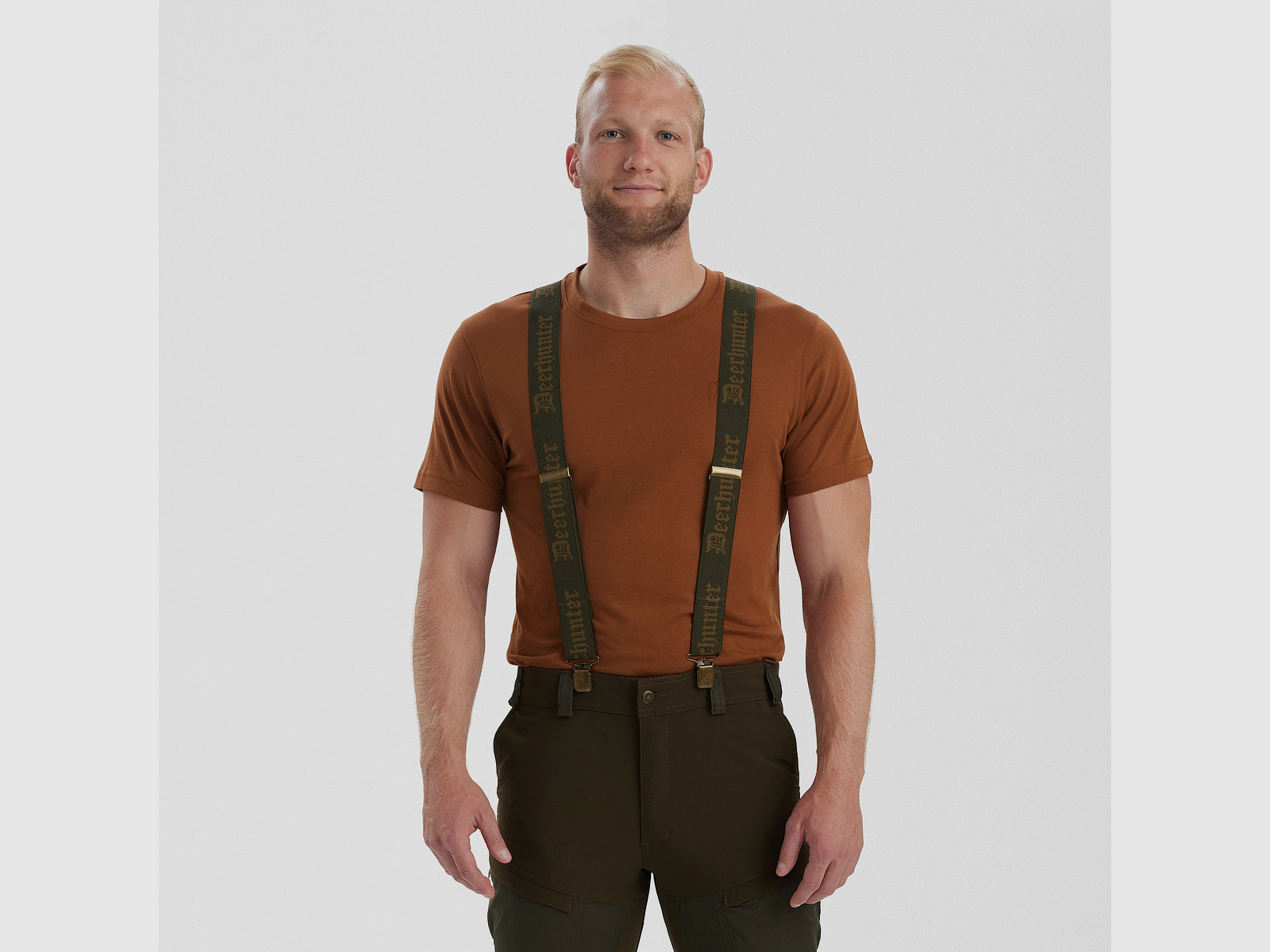 Deerhunter Logo Hosenträger mit Clipse Unisex Art Green