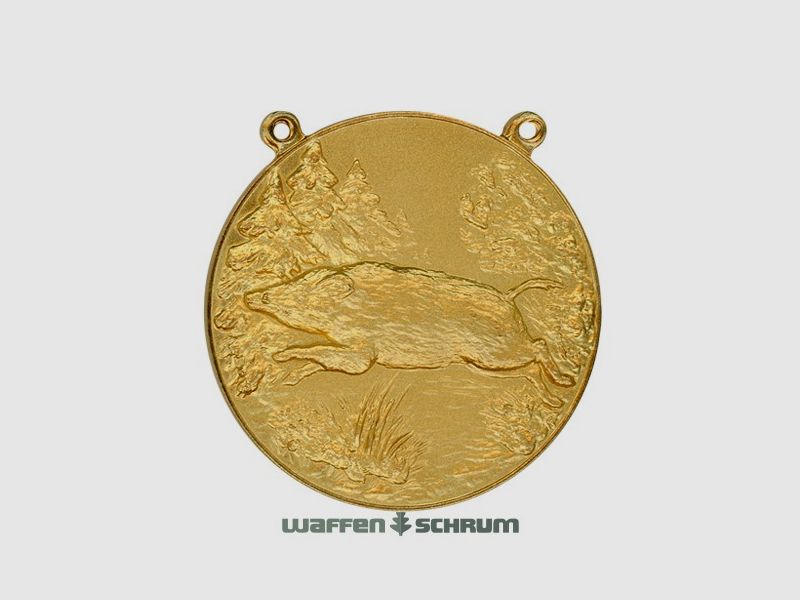 Steinhauer&Lück Medaille Wildschwein mit Kette Vergoldet