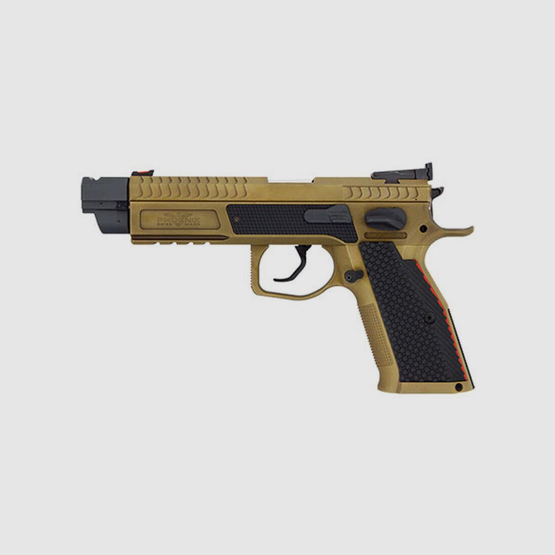 Pistolet Phoenix Redback Gen 2 FDE SA/DA Compensateur guidon FO rouge 9×19